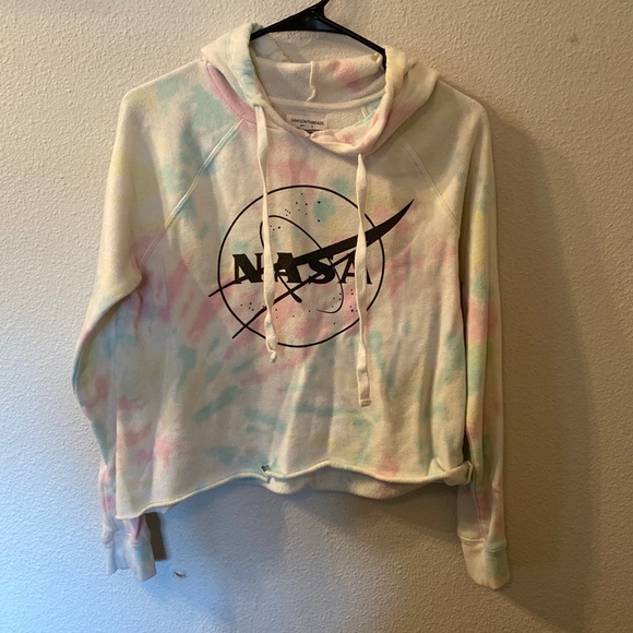 Grayson Threads NASA tie dye crop hoodie size small